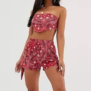 NWT! ASOS bandana short set